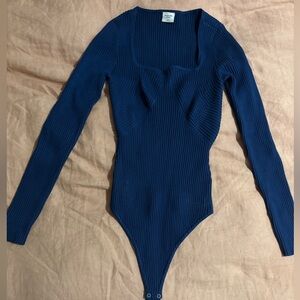 Abercrombie & Fitch Blue Ribbed Bodysuit